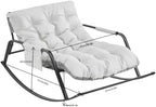 Rocking Chair with Extra-Wide Technical Leather, Upholstered Gliding Chair, Modern Accent Chair for Living Room, Nursery, Bedroom, White