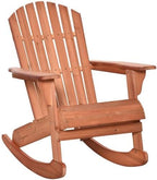 Wooden Rocking Chair with Slatted Back, Curved High Backrest and Wide Armrests, Comfy Solid Wood Rocker for Nursery Living Room Bedroom