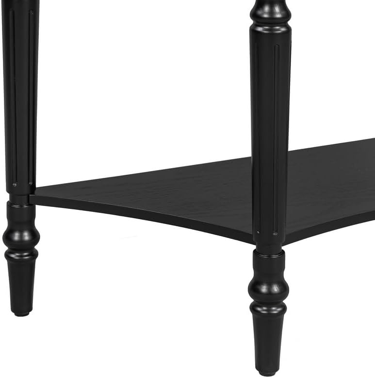 Polibi Half Moon Console Table, Entryway Table with Drawer & Shelf, Adjustable Feet, Rustic Vintage Design, Sofa Table for Entryway, Living Room, Hallway and Foyer, Black