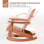 Wooden Rocking Chair with Slatted Back, Curved High Backrest and Wide Armrests, Comfy Solid Wood Rocker for Nursery Living Room Bedroom