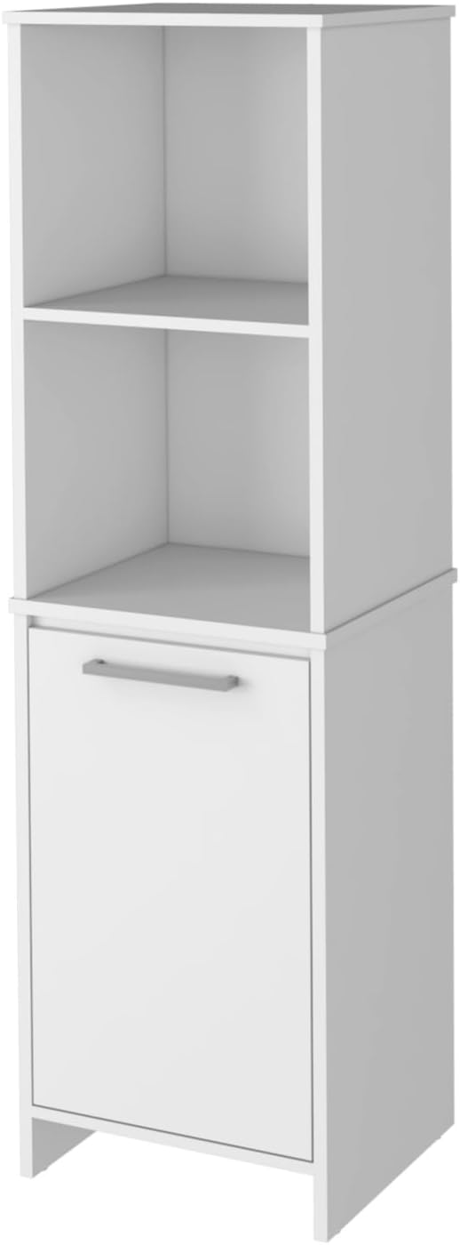 Pantry Cabinet with Single Door Cabinet with 4 Shelves (2 Open+2 Internal), Metal Hardware & Soft Close Hinges, Storage Cabinet for Kitchen Pantry, 17.71" W×15.74" D×59.29" H