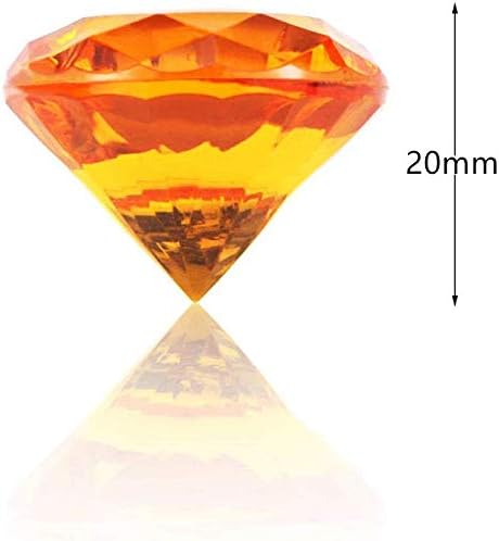 50 PCS Acrylic Crystal 20mm Round Diamond Crystals Treasure, Chest Hunt Party,Vase Fillers, Event, Wedding, Birthday Decoration Favor