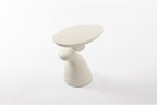 Lucky Stone End Table - Modern Minimalist Fiberglass Side Table for Living Room, Bedroom, Guestroom