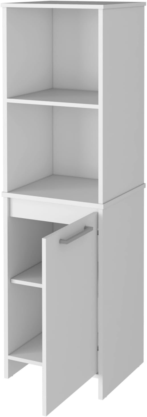 Pantry Cabinet with Single Door Cabinet with 4 Shelves (2 Open+2 Internal), Metal Hardware & Soft Close Hinges, Storage Cabinet for Kitchen Pantry, 17.71" W×15.74" D×59.29" H