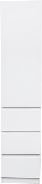 LUMISOL Modern Kitchen Pantry Cabinet with 3 Drawers, Buffet Cupboards Sideboard with 4 Door Shelves, Kitchen Hutch for Living Room Dining Room, White