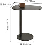 C Shaped Side Table End Coffee Tables, Aesthetics Minimalist Accent Tables, Multifunction Oval Metal Side Tables for Living Room Bedroom Sofa Balcony Couch Patio Yard Garden Indoor & Outdoor