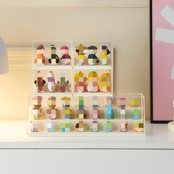 1 Pack 2-Tier Clear Acrylic Display Case with Solid Base - Dustproof Storage Cabinet for Figurines, Memorabilia & Collectibles