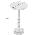 Beaumont Lane Round Metal Pedestal End Table, 12" W x 23.5" H, Bronze Powder-Coated Finish, Sturdy Aluminum Construction, Lightweight Design, Ideal for Living Room, Bedroom, Office, Commercial Use