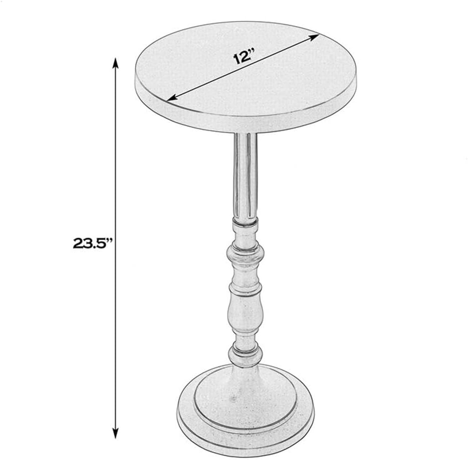 Beaumont Lane Round Metal Pedestal End Table, 12" W x 23.5" H, Bronze Powder-Coated Finish, Sturdy Aluminum Construction, Lightweight Design, Ideal for Living Room, Bedroom, Office, Commercial Use