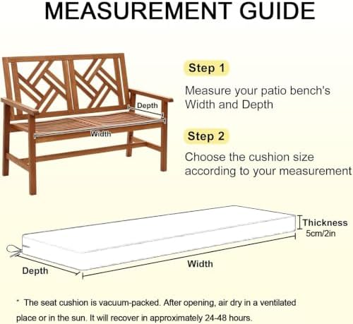 Outdoor Bench Cushions Waterproof 36x18/40x16/48x16 Porch Swing Cushions with Tie Patio Furniture Chair Cushion Bench Pad Backyard Seat Pads(Black,39x14x2 in)