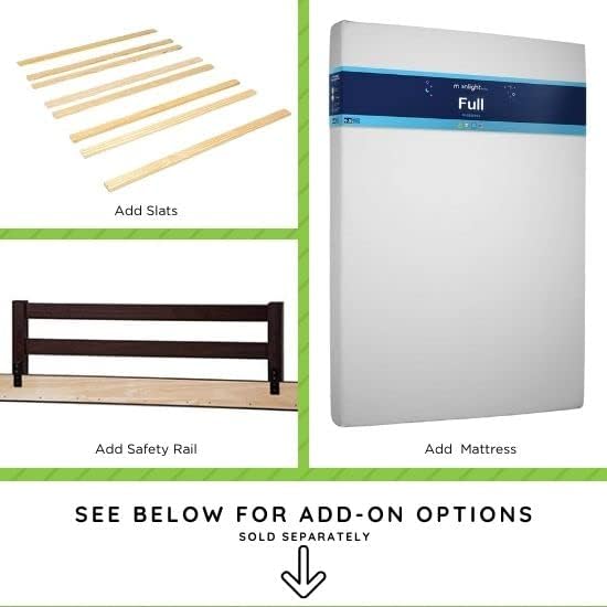 Full-Size Conversion Kit Bed Rails for Young America Convertible Cribs - Solid Wood Rail - Toddler and Adult Bed Rail for Full-Size Beds - Essential Nursery & Baby Furniture (Walnut)