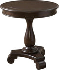 Furnifact Espresso, Pedestal Table, MDF Construction, Pedestal Base, Durable Home Design, Warm Stylish Finish, Quality Build for Home