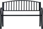 Garden Bench Black Powder-Coated Steel 47.2 in Long Durable,Sturdy Black PowderCoated Steel Garden Bench for Outdoor Comfort Patio Furniture