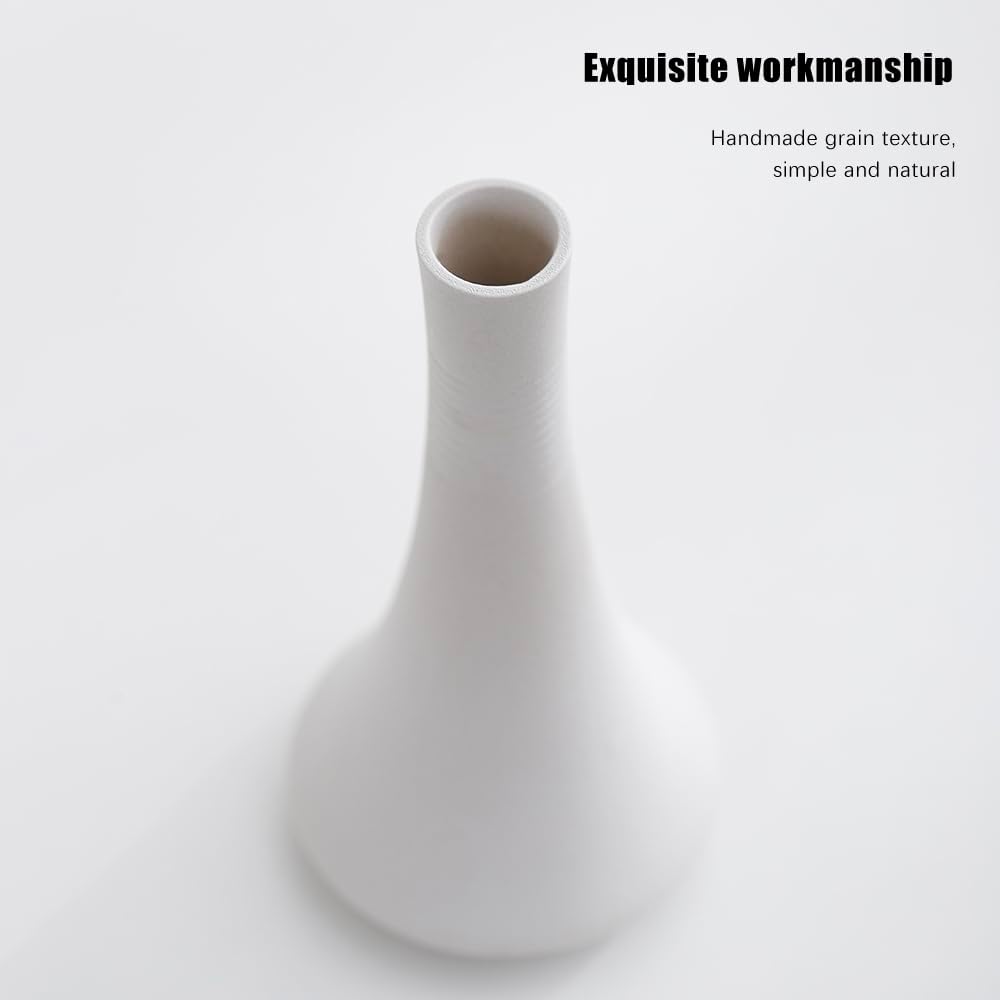 2-Piece White Matte Ceramic vase Set, Farmhouse Decoration, Decorative vase, Suitable for Kitchen, Bedroom, Office, Living Room, Bathroom, and Shelf Center Dining Table Decoration