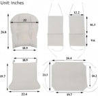 5Pcs Glider Rocker Cushions Set - Velvet Glider Rocker Replacement Cushions with Side Storage Pockets, Washable & Non Slip,Dark Gray