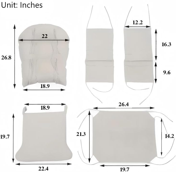 5Pcs Glider Rocker Cushions Set - Velvet Glider Rocker Replacement Cushions with Side Storage Pockets, Washable & Non Slip,Dark Gray
