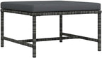 vidaXL Patio Footrest, Coffee Table Outdoor Footstool, Modular Seat with Tea Table, Outdoor Furniture Set for Garden, Rustic, Solid Teak Wood PE Rattan