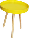 Nordic Style Small Round Coffee Table Creative Mini Sofa Side Table Yellow for Living Room Bedroom Use