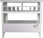 Kings Brand Furniture White With Marble Finish Buffet Display Console Table With Wine Storage