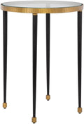 BOWERY HILL Contemporary Iron Side Table, 22" H x 17" W x 17" D, Gold/Black Finish, Clear Glass Top, Accent Table for Living Room or Home Decor