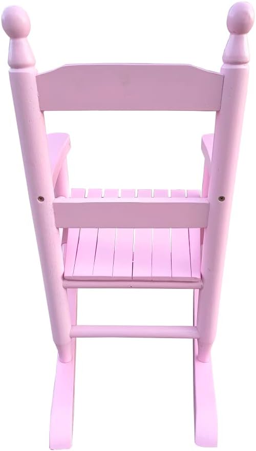 Children’s Rocking Chair Light Pink, Solid Hardwood, Indoor Outdoor Use - Durable Construction, Comfortable Design, Suitable for Kids