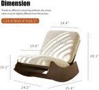 Modern Rocking Chair Recliner, Mid-Century Accent Rocking Chairs with Solid Wood Base and Soft Cushion, Upholstered Glider Chair for Living Room, Bedroom, Nursery (White)