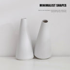 2-Piece White Matte Ceramic vase Set, Farmhouse Decoration, Decorative vase, Suitable for Kitchen, Bedroom, Office, Living Room, Bathroom, and Shelf Center Dining Table Decoration