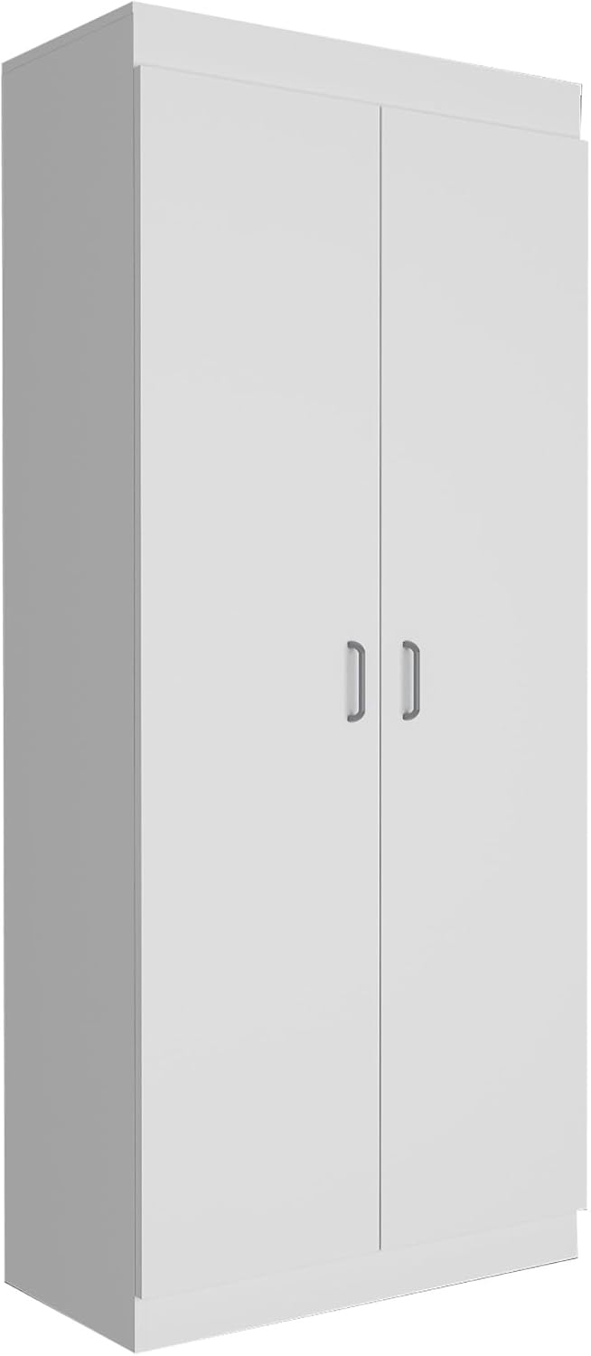 Pantry Double Door Cabinet, Storage Locker with Five Shelves,Three Interior Door Shelves,for Kitchen Home