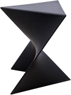 BOWERY HILL Contemporary Plastic Triangle End Table, Black Finish, 17 in H x 15.75 in W x 15.5 in D, Stackable Lightweight Design, Durable Versatile Stool or Side Table for Living Room or Bedroom