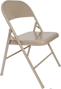 2 Pack Folding Chairs with Comfort Sit Board and Durable Steel Frame, Stackable Commercial Event Seats, Portable Kitchen Chair, 350lb Weight Capacity, for Home/Office/Indoor/Outdoor, Beige