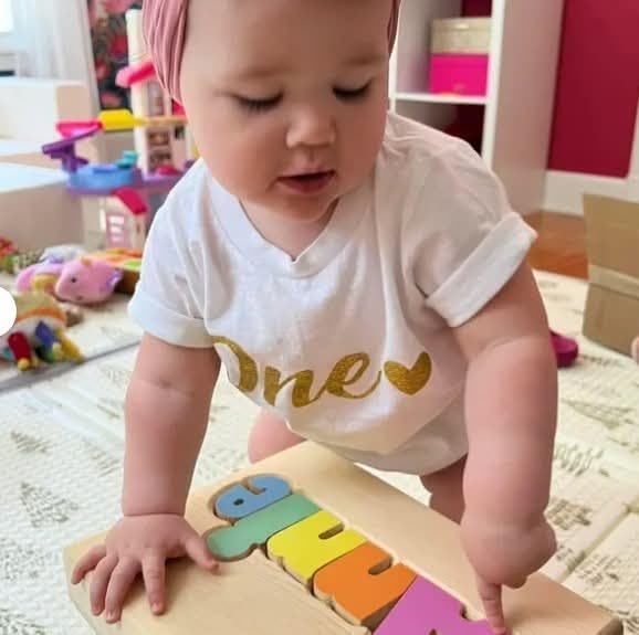 Damhorst Toys Child's Name Puzzle Stool Pastel Letters