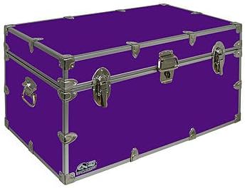 C&N Footlockers - Large Undergrad Storage Trunk - Made in the USA - Only STEEL Footlocker on Amazon - Durable Chest with Lid Stay - 32 x 18 x 16.5 Inches (Lilac)