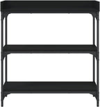 Console Table Black Engineered Wood with Metal Frame 29.5 x 11.8 x 31.5 in, Minimalist Accent Table for Living Room or Foyer, Durable Side Tables with Adjustable Feet and Spacious Storage