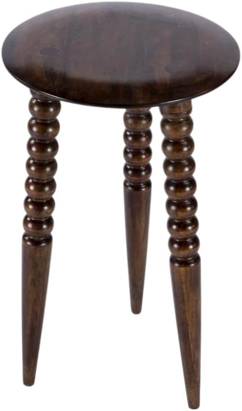 Starlight Canyon Home Round Side Table – Small Circle Compact Accent Side Table in Mango Wood for Living Room or Bedroom