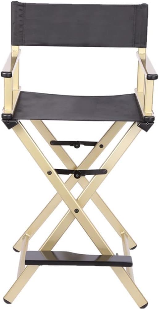 Aluminum Folding Directors Chair for Makeup Artists Portable and Lightweight(Gold)
