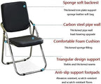 Portable Folding Chair with High Resilience Cushion for Buskin Parlour Study and Office Carbon Steel Dining