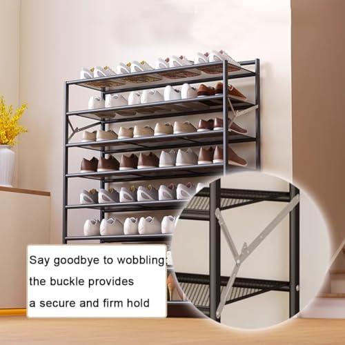 Heavy Duty Foldable Shoe Rack with Cover, Carbon Steel Entryway Organizer for Small Spaces, Breathable Dust-Proof Storage Unit for Boots and Sneakers, Easy Assembly Space Saving Design for Home Use