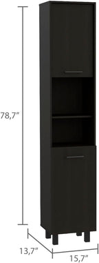 Thorndike 2-Shelf Rectangle Pantry Cabinet - Black Wengue - Organized Storage for Small Spaces