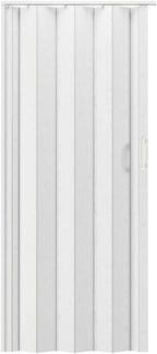 32 Inch PVC Foldable Accordion Door - White Oak Space Saving Interior Door, Trimmable 80 Inch Height Sliding Folding Door for Closet Bedroom Room Divider