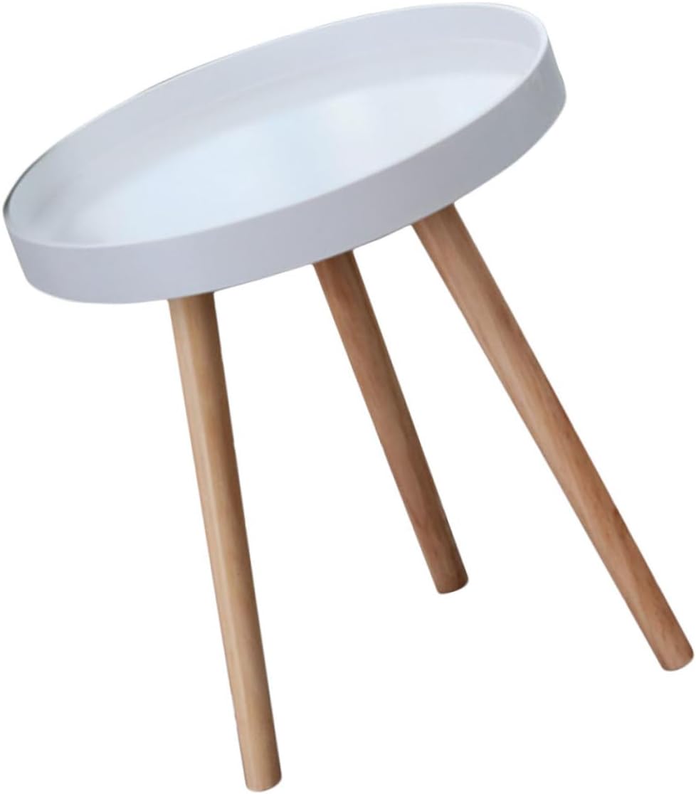 Nordic Style Mini Round Coffee Table White Small Corner Sofa Side Table Creative Indoor Household Accent for Living Room Bedroom