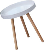Nordic Style Mini Round Coffee Table White Small Corner Sofa Side Table Creative Indoor Household Accent for Living Room Bedroom
