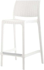 Lagoon Rue Rattan Stack-Able Counter Stool - 2 Pcs Per/Set (White)