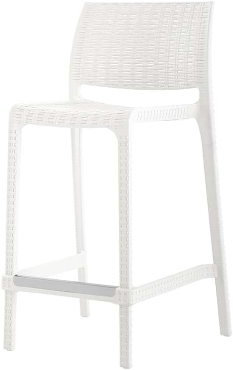 Lagoon Rue Rattan Stack-Able Counter Stool - 2 Pcs Per/Set (White)