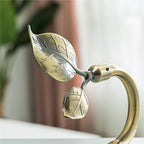HIKMLK Leaf Shaped Curtain Tieback Holdbacks 2pcs, Handmade Metal Curtain Side Holders for Wall, Curtain Hook Pull Backs for Drapes Window Decoration