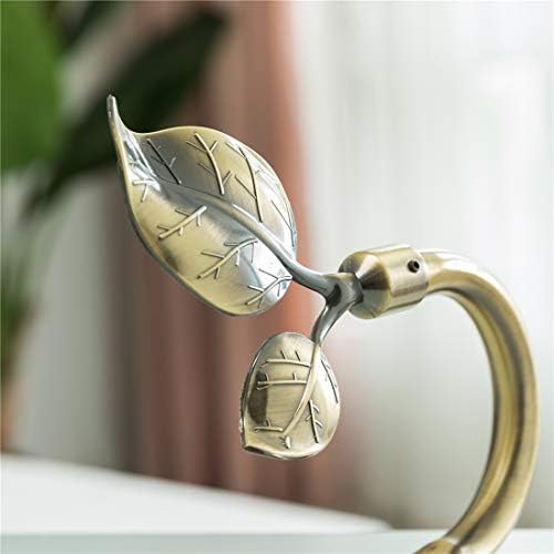 HIKMLK Leaf Shaped Curtain Tieback Holdbacks 2pcs, Handmade Metal Curtain Side Holders for Wall, Curtain Hook Pull Backs for Drapes Window Decoration