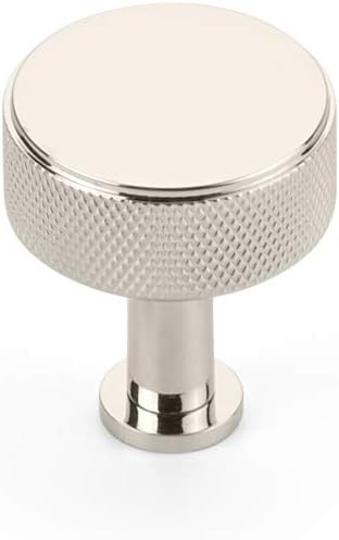 Schaub Pub House Collection 1-1/4 in. (32mm) Knurled Knob, Polished Nickel - 5002-PN