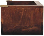 Solid Wood Indira California Walnut Floating Console Table, Open Shelf, Dark Brown