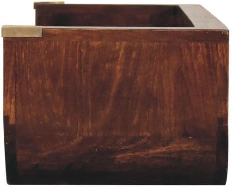 Solid Wood Indira California Walnut Floating Console Table, Open Shelf, Dark Brown