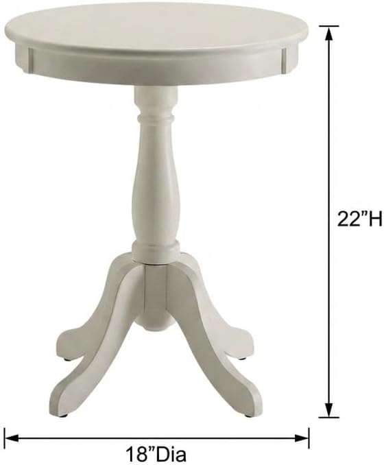 Furnifact White, Accent Side Table, Wood Engineered Wood Construction, Durable Home Design, Warm Stylish Finish, Quality Build for Home