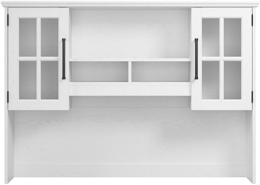 Bush Home Westbrook 60W Computer Desk Hutch in White Ash | Dining Room, Living Room, Home Office Storage